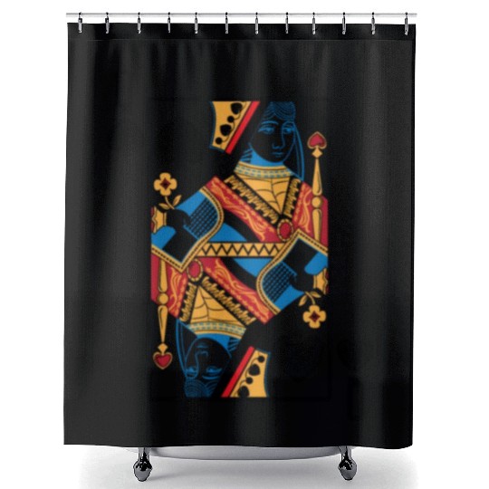 Halloween Playing Card Queen Of Spades Shower Curtains
