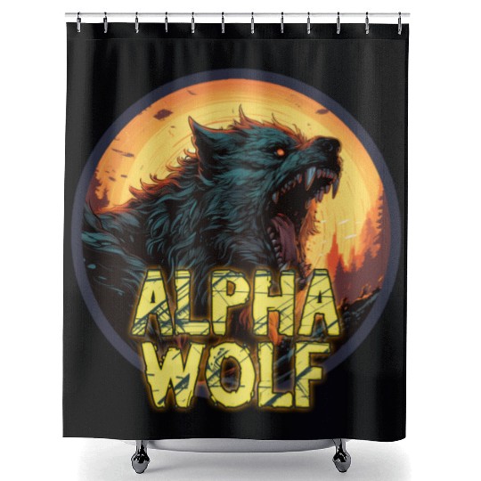 Alpha Wolf Shower Curtains