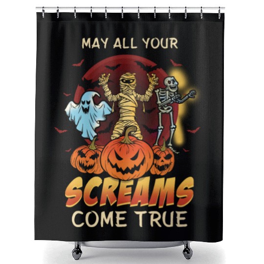 Scary Horror Monsters Lazy Creepy Halloween Shower Curtains