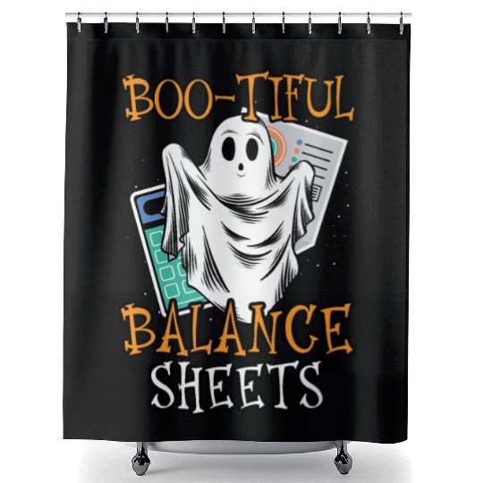 Boo-tiful Balance Sheets Accountant Halloween Shower Curtains