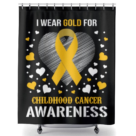 I Wear Childhood Cancer Awareness Supporter Ribbon Shower Curtains