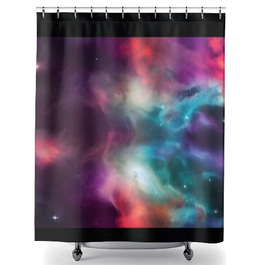 Galaxy nebula abstract design Shower Curtains
