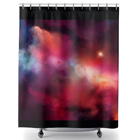 Galaxy nebula abstract design Shower Curtains