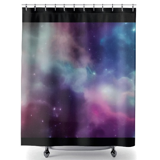 Galaxy nebula abstract design Shower Curtains