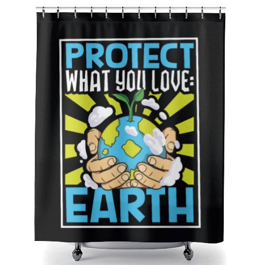 Climate Change Environmental Earth Day Planet Shower Curtains