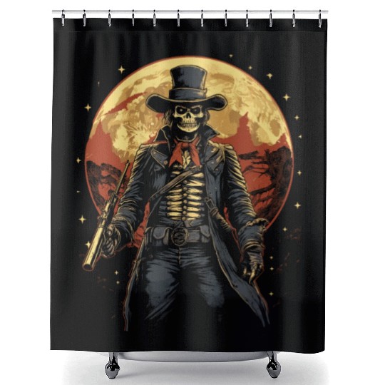 Spooky Cowboy Halloween Scary Sheriff Costume Shower Curtains