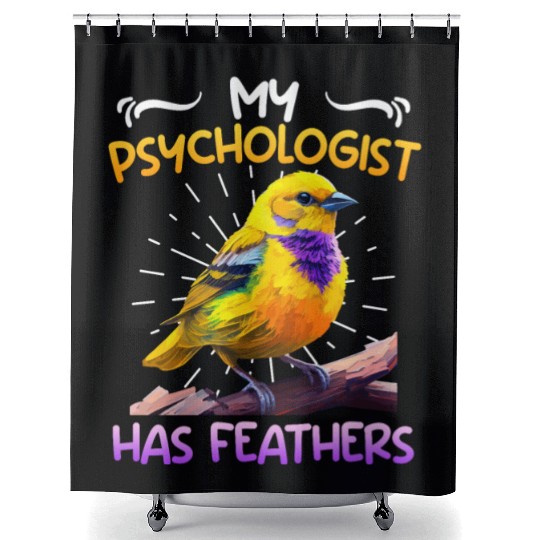 Canary My Psychologist has Feathers Piepmatz Shower Curtains