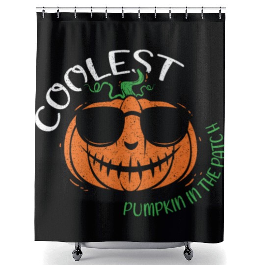 Kids Coolest Pumpkin Cool Lazy Creepy Halloween Shower Curtains
