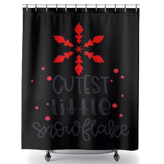 Cutest Snowflake Winter Snow Shower Curtains