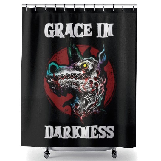 Dark Unicorn Horror Unicorn Midnight Unicorn Dark Shower Curtains