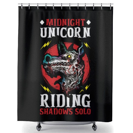 Dark Unicorn Horror Unicorn Midnight Unicorn Dark Shower Curtains