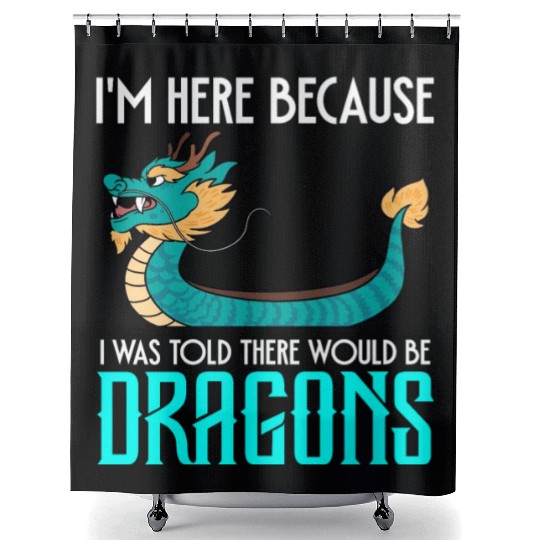 Funny Dragon Boat Racing Paddle Shower Curtains