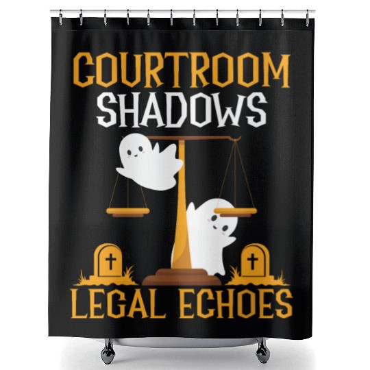Courtroom Shadows Legal Echoes Lawyer Halloween Shower Curtains