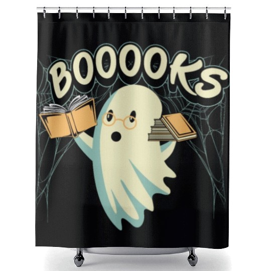 Ghost With Books Booooks Shower Curtains