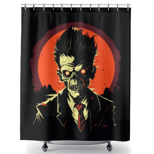 Zombie Apocalypse Ready for Halloween Grim Reaper Shower Curtains