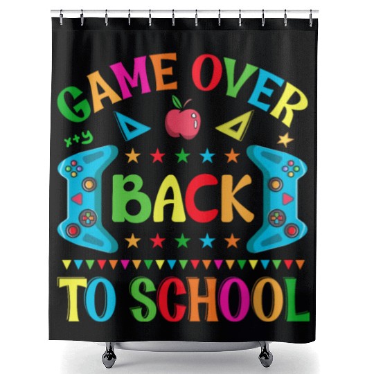 Game Over Back To School Shower Curtains