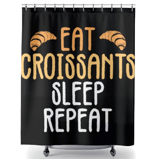Croissant Love Joke Bakery Bread Pastry Patisserie Shower Curtains