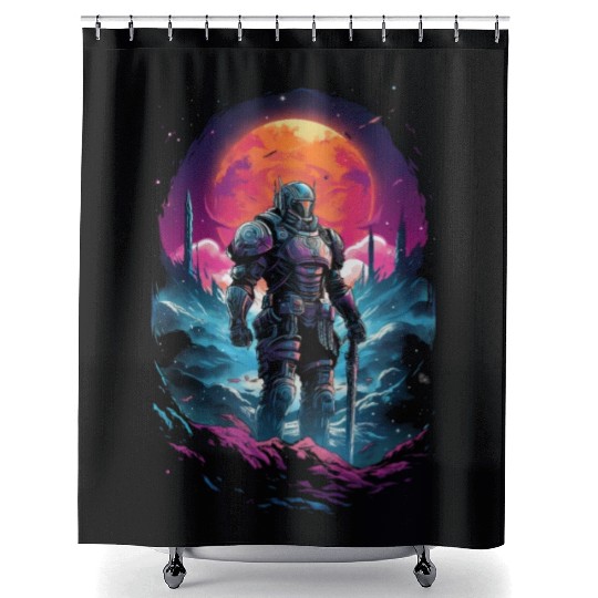 Astro Knight Shower Curtains