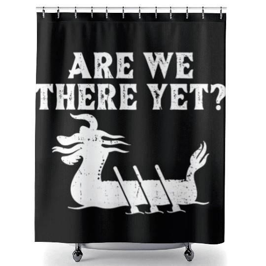 Funny Dragon Boat Racing Paddle Shower Curtains