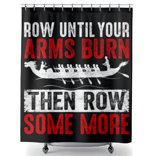 Funny Dragon Boat Racing Paddle Shower Curtains