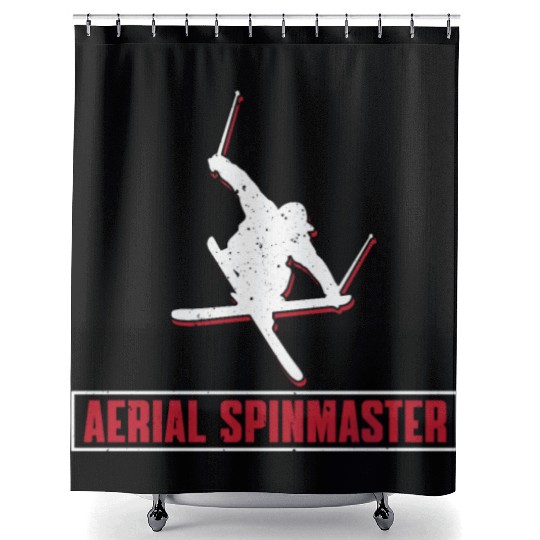 Aerial Spinmaster Freestyle Skiing Shower Curtains