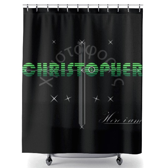 Christopher green design - Greek Origin & bitcoin Shower Curtains