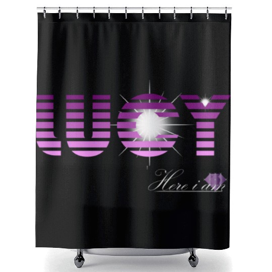 Lucy pink and violet - Latin's etymology - Light Shower Curtains