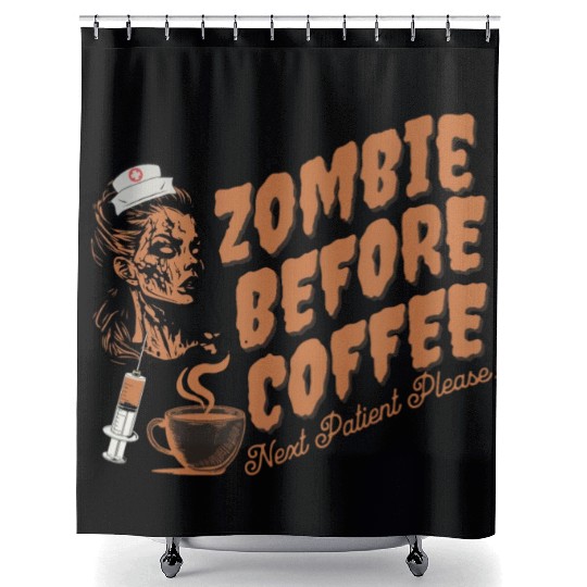 Zombie nurse when not caffeinated: Graveyard shift Shower Curtains