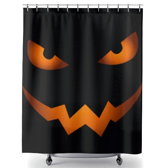 Scary Jack O Lantern Pumpkin Face Halloween Shower Curtains