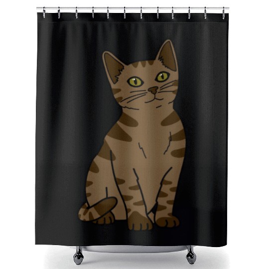 Brown Tabby Cat Shower Curtains
