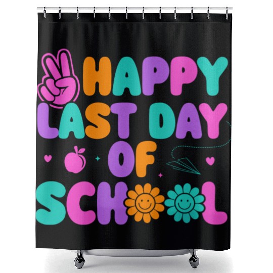 Happy Last Day Of School Teacher Summer Vacation Shower Curtains