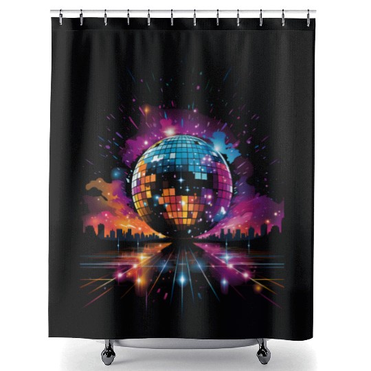 Disco Ball Party Shower Curtains