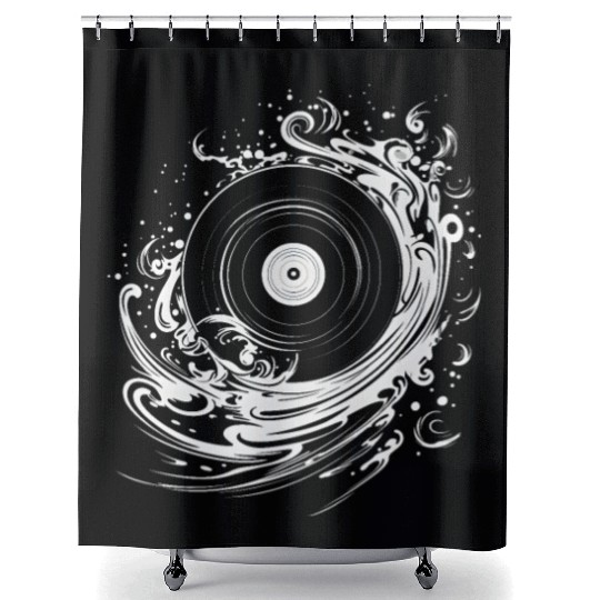 Vinyl Record Fantasy Shower Curtains