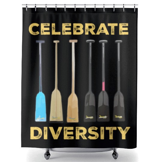 Funny Dragon Boat Racing Paddle Shower Curtains