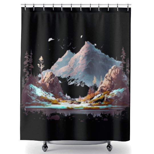 nice hidden nature Shower Curtains