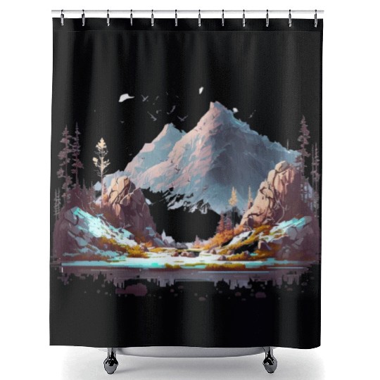 nice hidden nature Shower Curtains