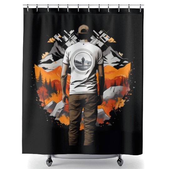 Autumn Hiking Shower Curtains