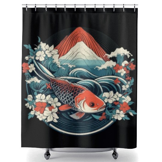 Koi Fish Koi Carp Japanese Koi Garden-Pond Koi Shower Curtains