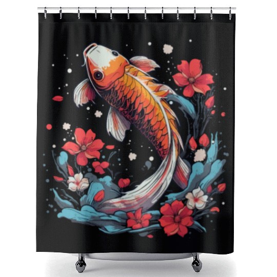 Koi Fish Koi Carp Japanese Koi Garden-Pond Koi Shower Curtains