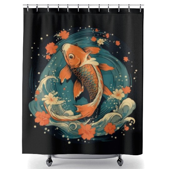 Koi Fish Koi Carp Japanese Koi Garden-Pond Koi Shower Curtains