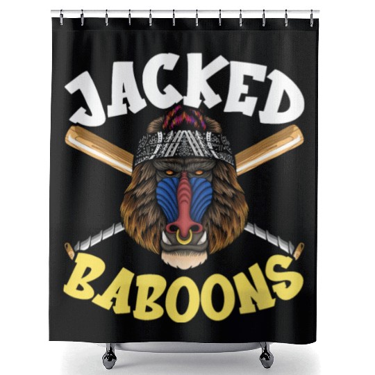 Baboon Monkey Lover Wildlife Animal Zookeeper Shower Curtains