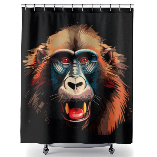 Baboon Monkey Lover Wildlife Animal Zookeeper Shower Curtains
