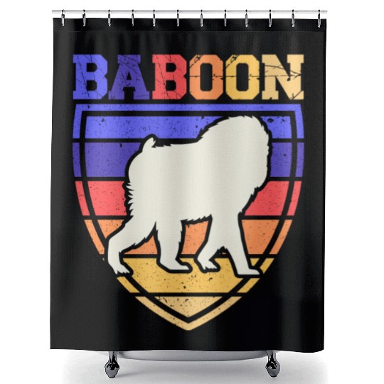Baboon Monkey Lover Wildlife Animal Zookeeper Shower Curtains