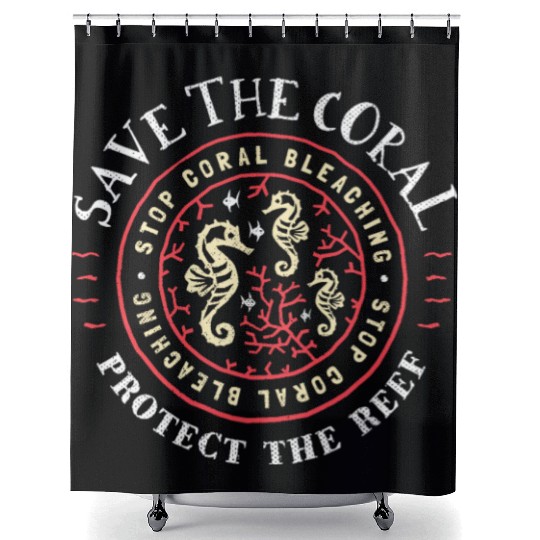 Protect the Coral Save the Reef Rustic Crest Shower Curtains