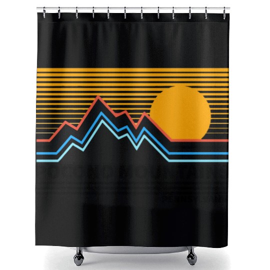 Pocono Mountains Pennsylvania Vintage Retro Hiking Shower Curtains