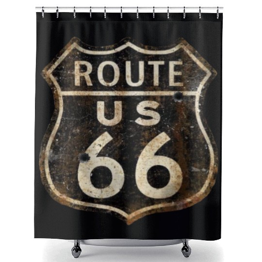Route 66 vintage sign 2 Shower Curtains