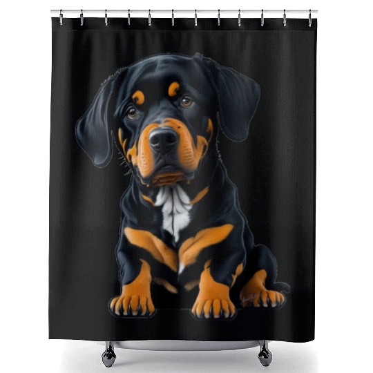 Rottweiler Puppy Dog Shower Curtains