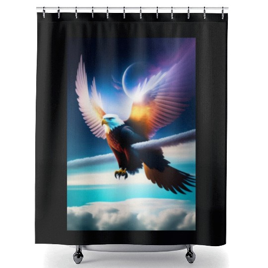 "Embrace Transformation: Crystal Eagle Design" Shower Curtains