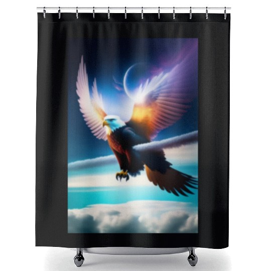 "Embrace Transformation: Crystal Eagle Design" Shower Curtains