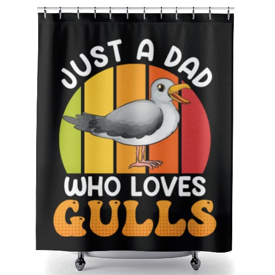 Just a Dad who loves Seagulls Bird lover Men Shower Curtains